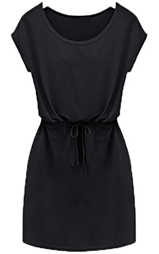 Finejo-Womens-Solid-Tunic-Sleeveless-Casual-Beach-Chiffon-Dresses