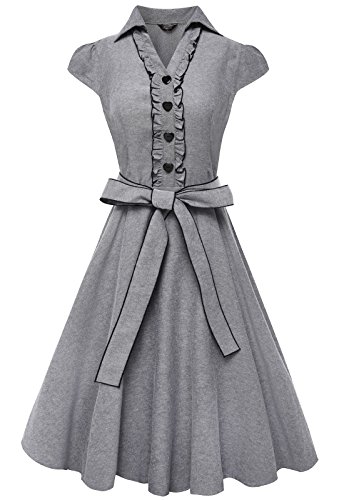 Anni-Coco-Womens-1950s-Cap-Sleeve-Swing-Vintage-Party-Dresses-Multi-Colored