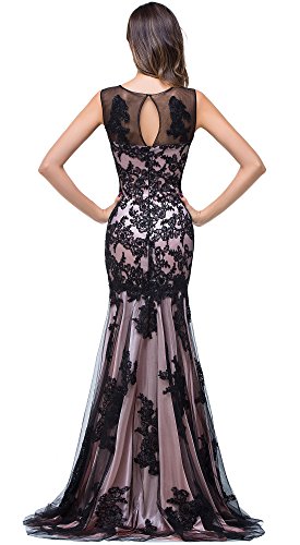 Babyonlinedress-2016-Scoop-neck-Mermaid-Black-lace-Applique-Evening-Prom-dress