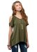 Women's Vogue Shoulder Off Wide Hem Design Top Shirt