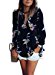 WLLW Women Casual See Through Floral Print Long Sleeve Chiffon Shirt Blouse Tops
