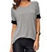 Sarin Mathews Women's Casual Round Neck Loose Fit Short Sleeve T-Shirt Blouse Tops