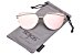 SojoS SJ1001 Cat Eye Mirrored Flat Lenses Street Fashion Metal Frame Women Sunglasse