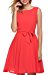 Zeagoo Women Chiffon Summer Sleeveless A-line Pleated Party Cocktail Dress With Belt