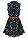Allegra K Ladies Half Placket Sleeveless Belted Shirt Dress