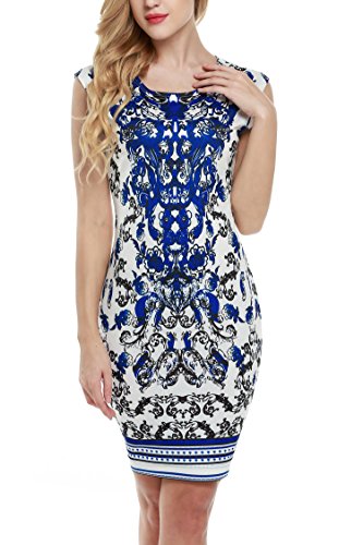 ANGVNS-Ladies-Patterned-Stretch-Slim-Stretchy-Bodycon-Cocktail-Party-Dress