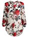 SheIn Women's Apricot Floral Printed V Neck High Low Hem Blouse