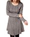 HAPEE Women's Crewneck Knitted Long Sleeve Sweater Dress