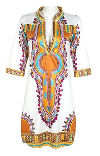 Dh-Apple-Women-Bohemian-V-Neck-Vintage-Printed-Ethnic-Style-Summer-Shift-Dress