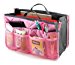 Lady Women Travel Insert Handbag Organiser Purse Large Liner Organizer Tidy Bag-Pink