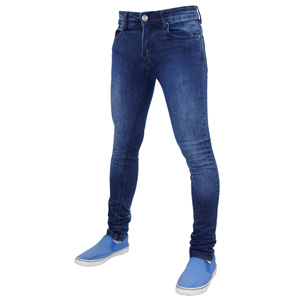 Mens True Face Denim Jeans Dark Mid Wash