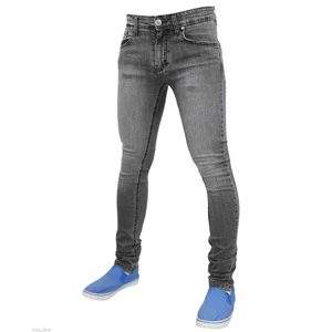 Mens True Face Denim Jeans Grey