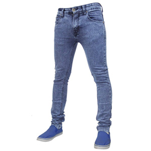 Mens True Face Denim Jeans Mid Blue