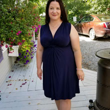 plain knot front summer dress stretch