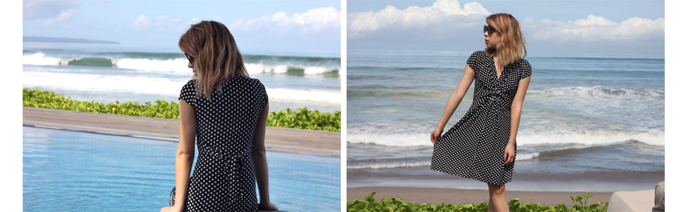 polka dot knot front dress