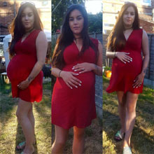 Maternity Knot Frotn V-Neck Dress Plain